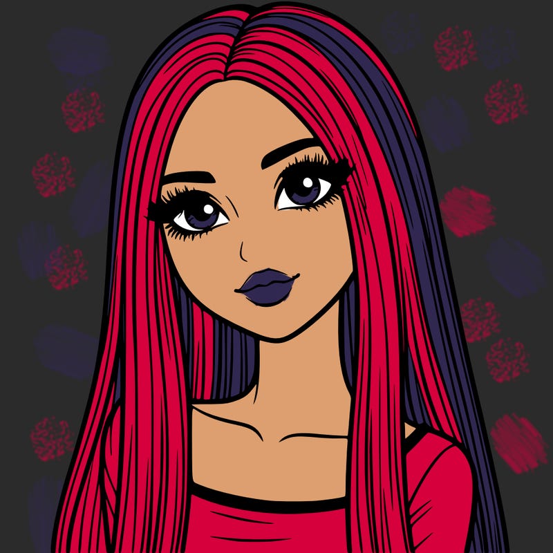 realistic girl with straight and long hair