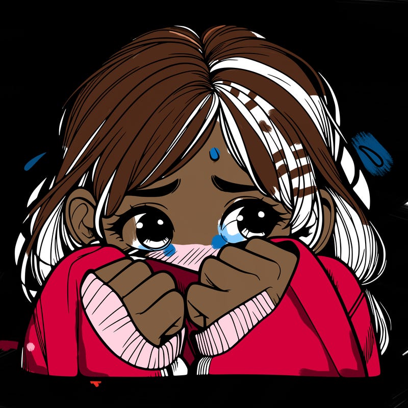 realistic girl trying to hide