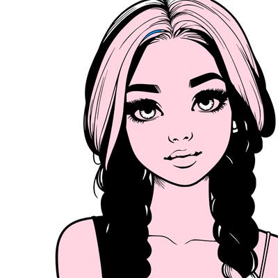 realistic girl with braids