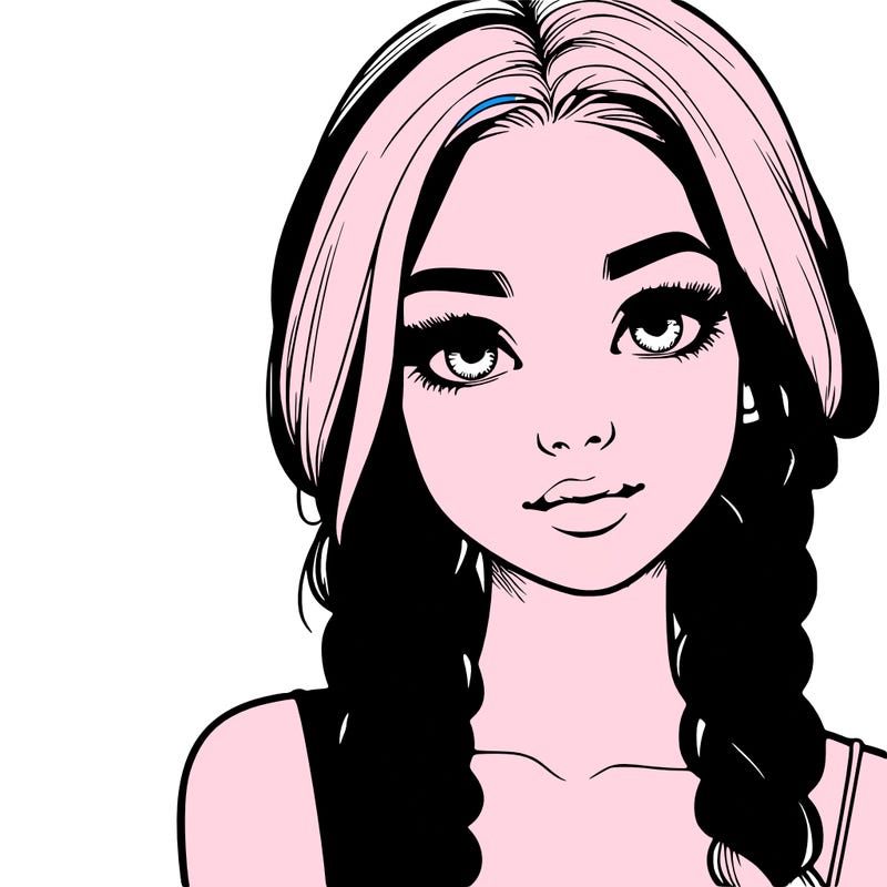 realistic girl with braids