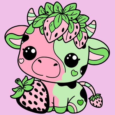 cute strawberry cow