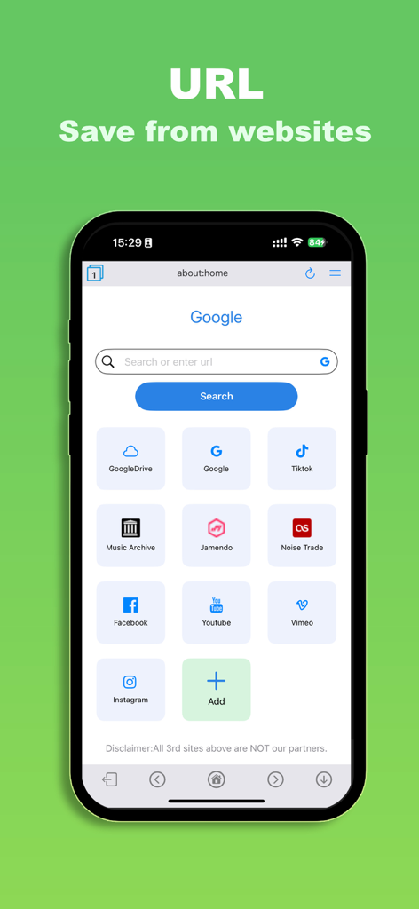 Any MP3 Converter Pro - Any MP3 Converter Pro interface showing options to download and save audio or video from websites like TikTok, Youtube, and Instagram.