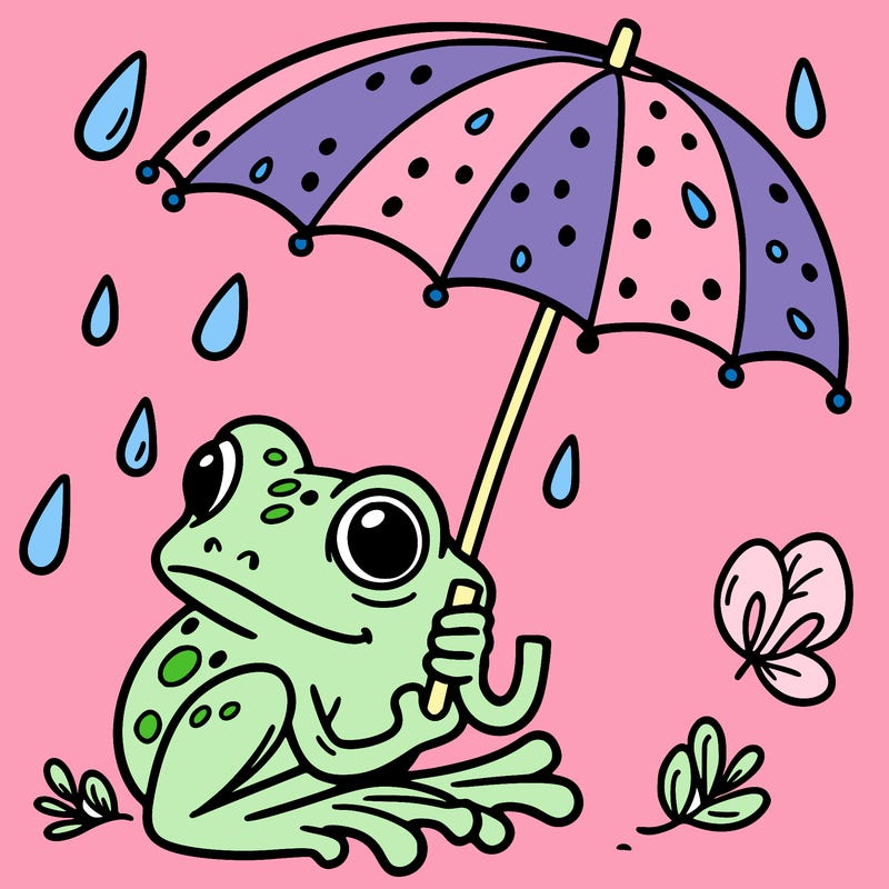 a frog with an umbrella