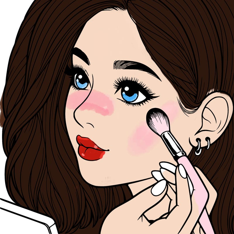 a realistic girl doing her makeup