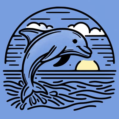dolphin in a sunset