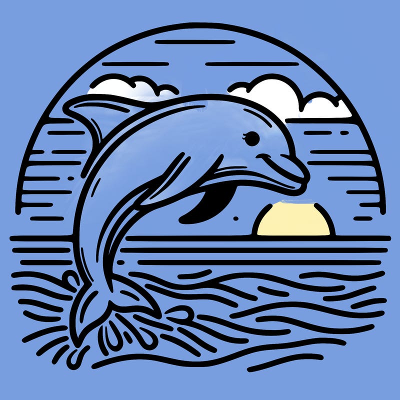 dolphin in a sunset