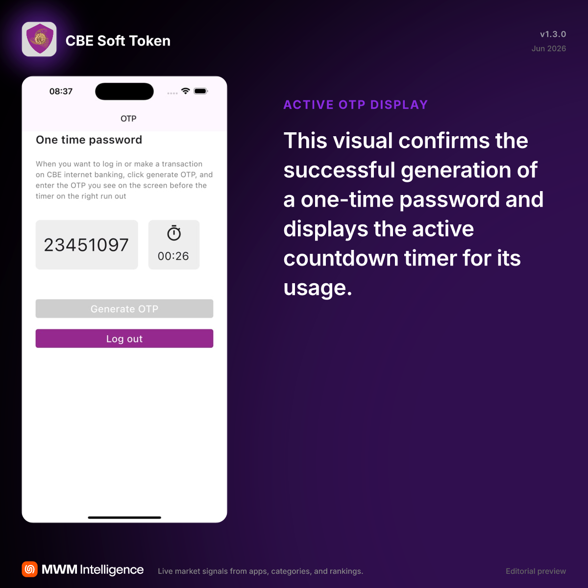 CBE Soft Token - Finance App | MWM