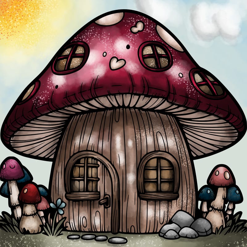 realistic mushroom house 🍄