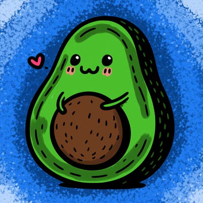 an avocado hugging an avocado