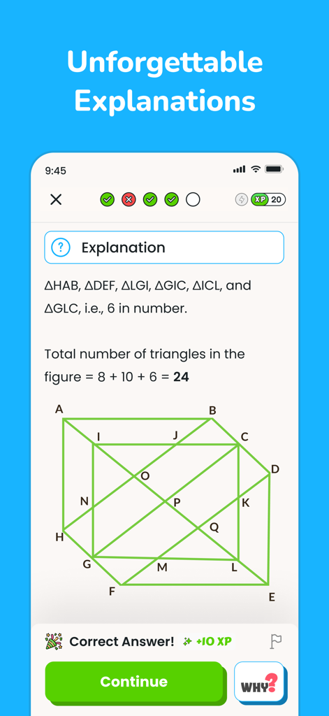 Gonit - Practice Math Olympiad - Gonit math olympiad app showing a detailed geometry problem explanation and solution.