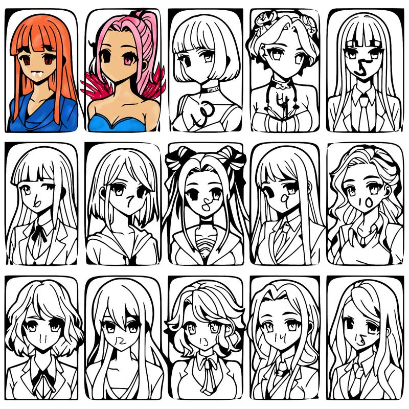 girls that look diffrent anime