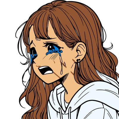 teenage girl crying