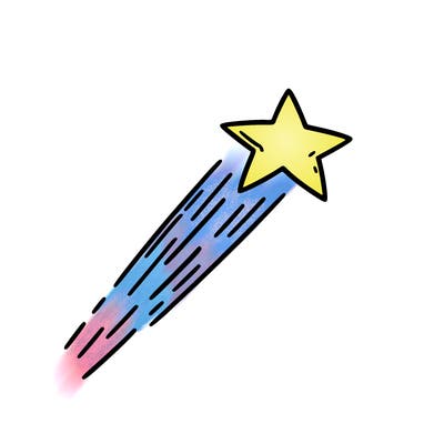 a shooting star in the sky