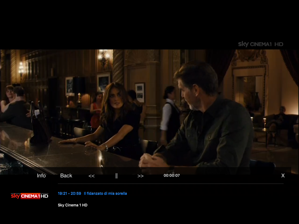 Iptv HD - Iptv HD video player interface streaming a movie from Sky Cinema HD