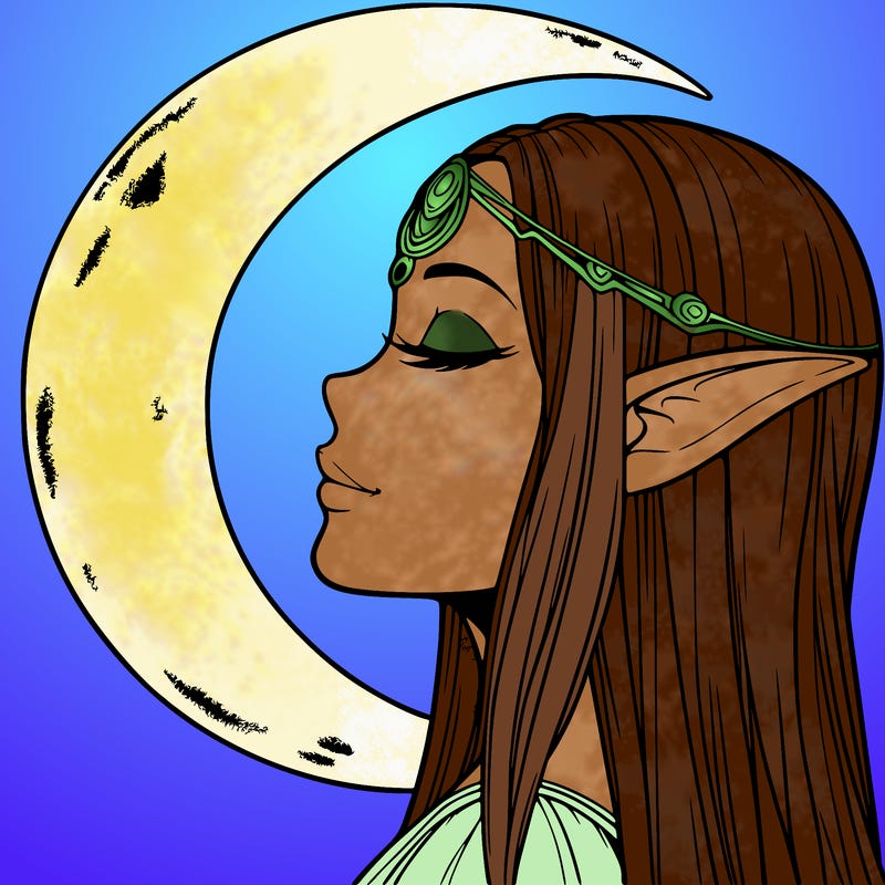 a realistic moon elf