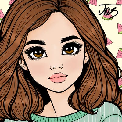 realistic girl whith cute eyes