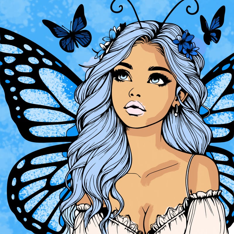 butterfly fairy realistic girl