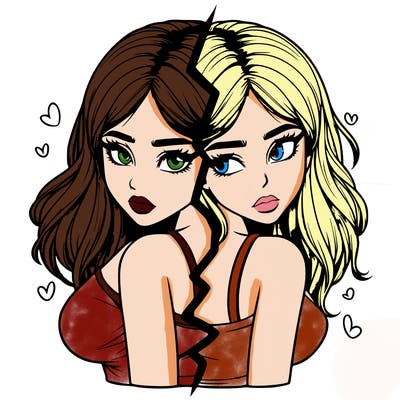 realistic girl split