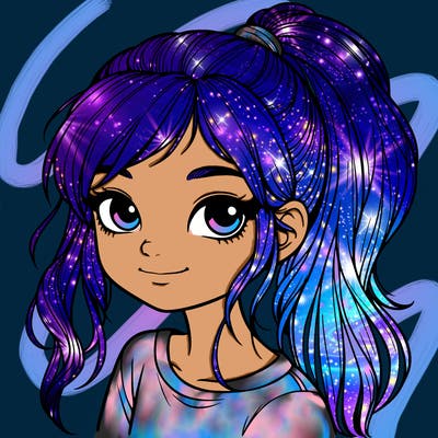 realistic girl with ponytail