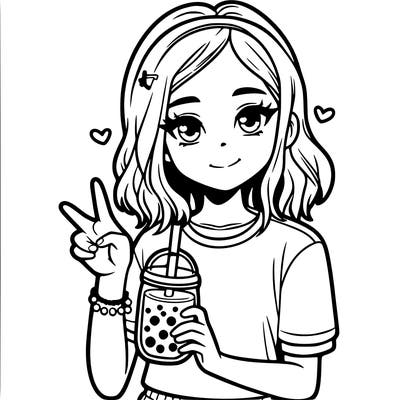 teenage girl with boba