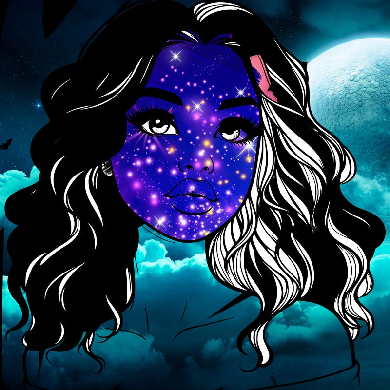 realistic girl with wavy hair and lips