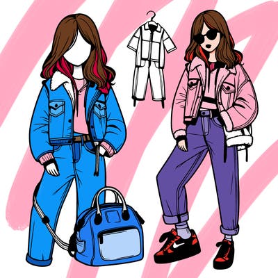 model, with cool clothes