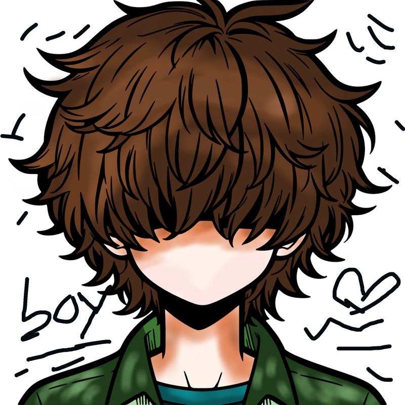 manga boy fluffy hair covering his eyes