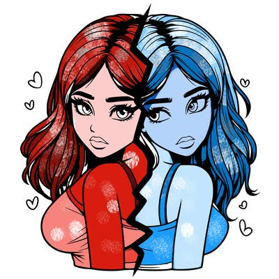 realistic girl split