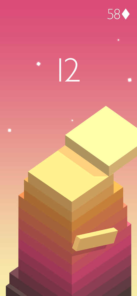 Stack AR - A minimalist tower of colorful blocks being stacked in the Stack AR mobile game.
