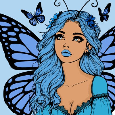 butterfly fairy realistic girl