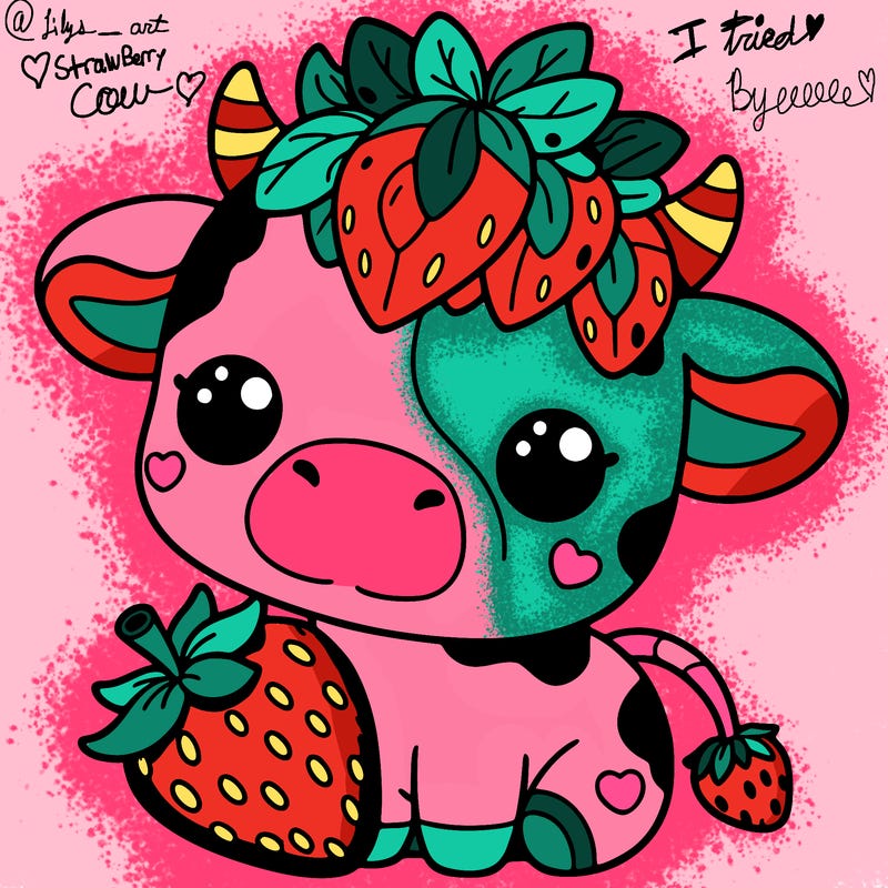 cute strawberry cow