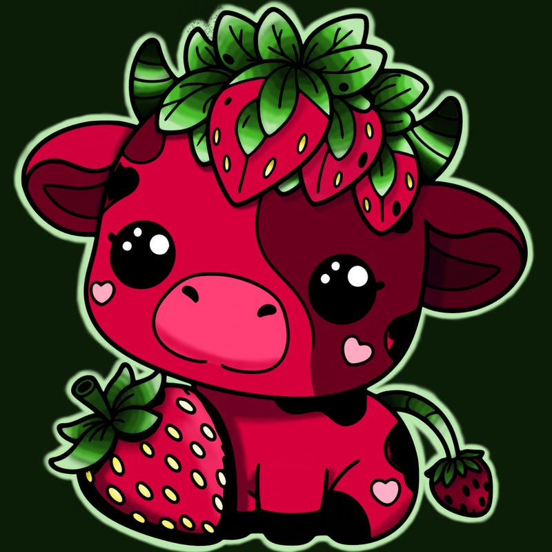cute strawberry cow