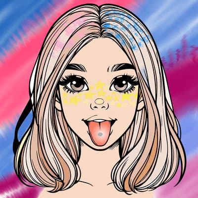 realistic girl with her tongue out