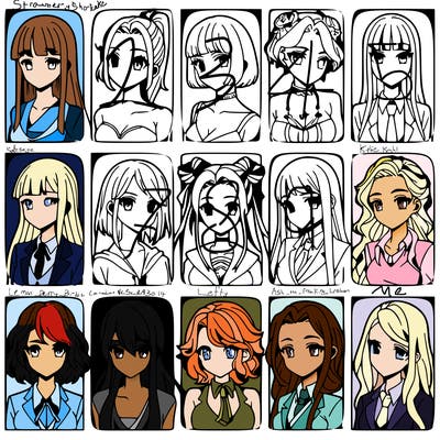 girls that look diffrent anime