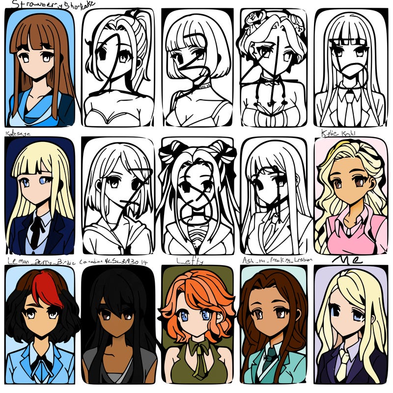 girls that look diffrent anime