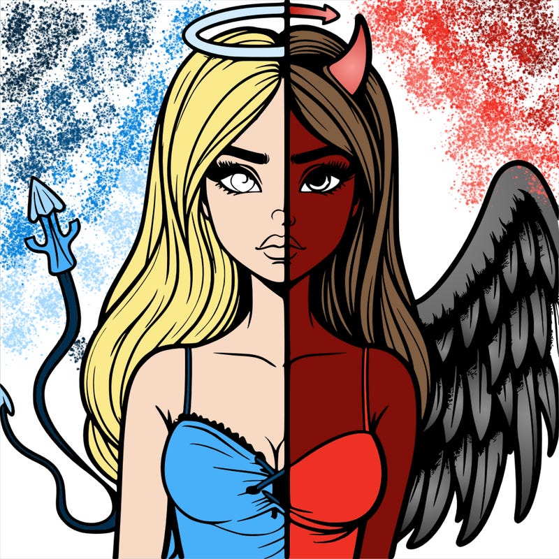 devil vs angel realistic girl