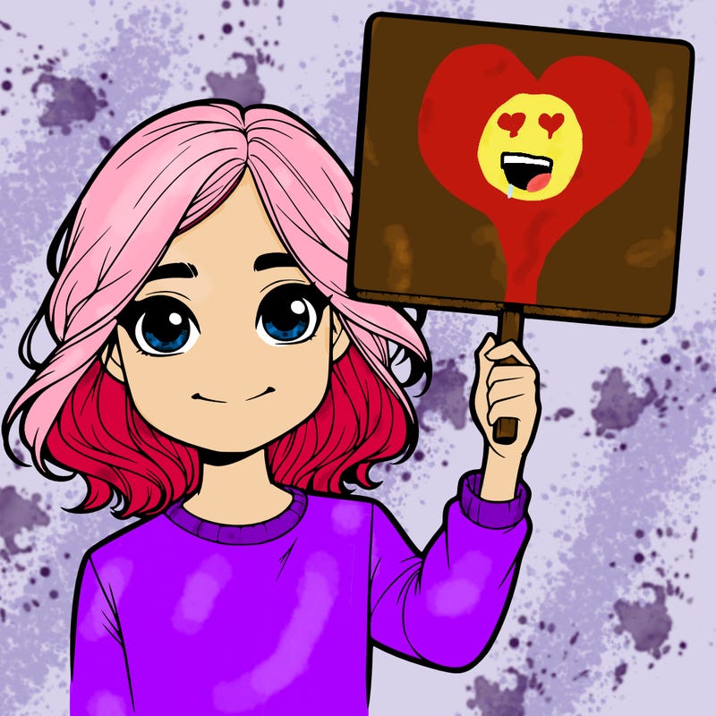 realistic girl holding up a sign