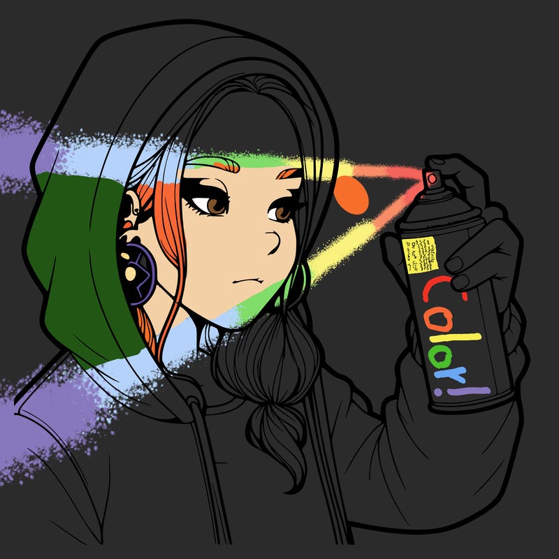 a realistic girl, spray painting