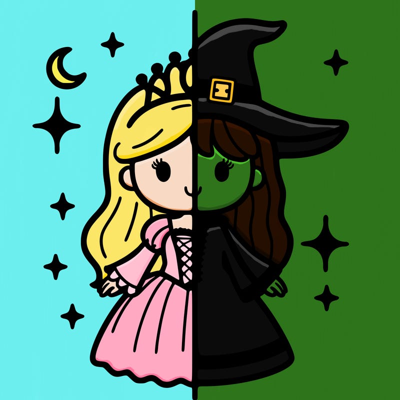 split princess and witch