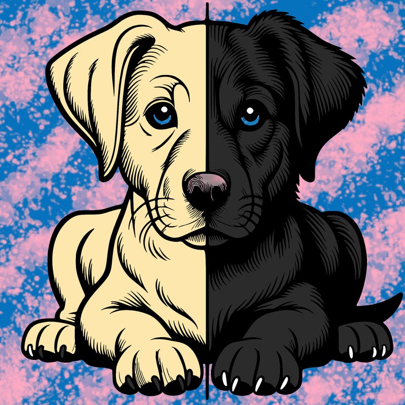 realistic dog split picture