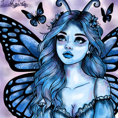 butterfly fairy realistic girl