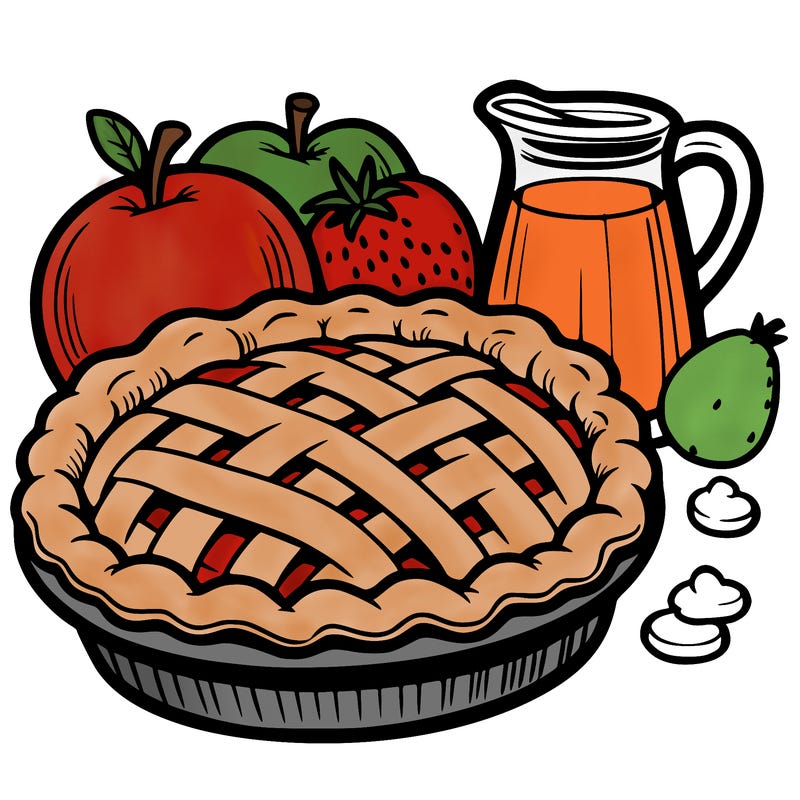 a pie of food