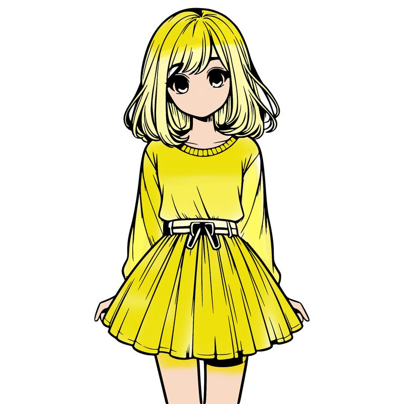 realistic girl with a skirt on