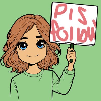 realistic girl holding up a sign