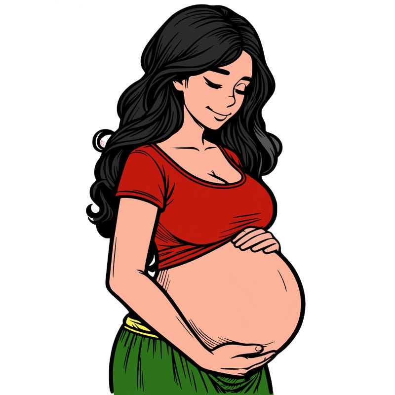 woman heavily pregnant realistic
