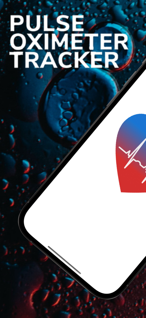 Pulse Oximeter Tracker mobile application screen showing a heart rate icon