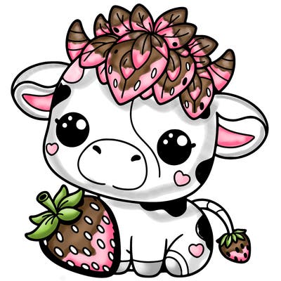 cute strawberry cow