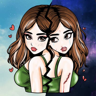 realistic girl split