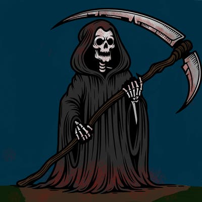 grim reaper with scythe