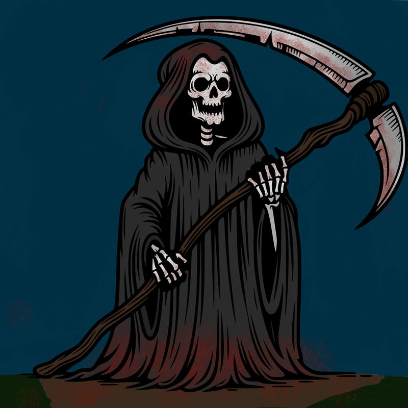 grim reaper with scythe